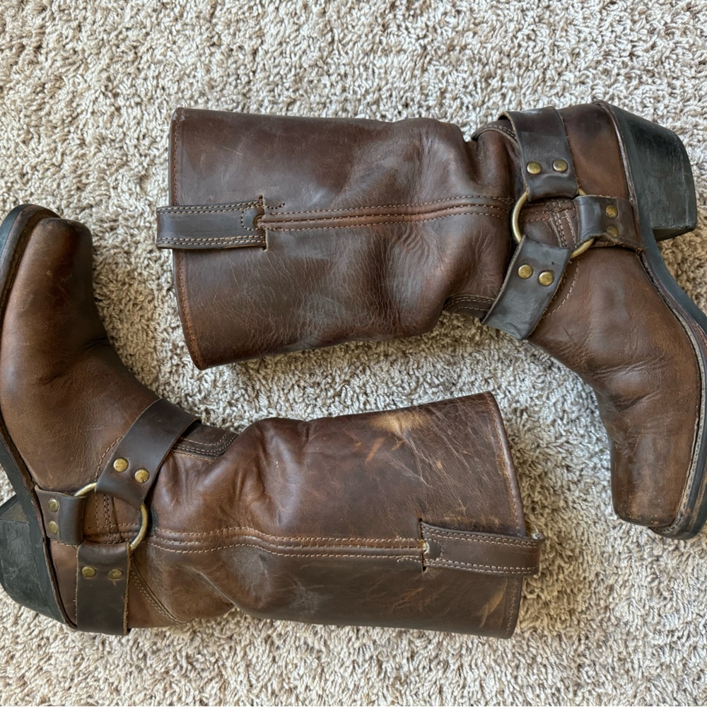 Frye Harness 12R Boots 77300 Women's Size 7.5 Square Toe